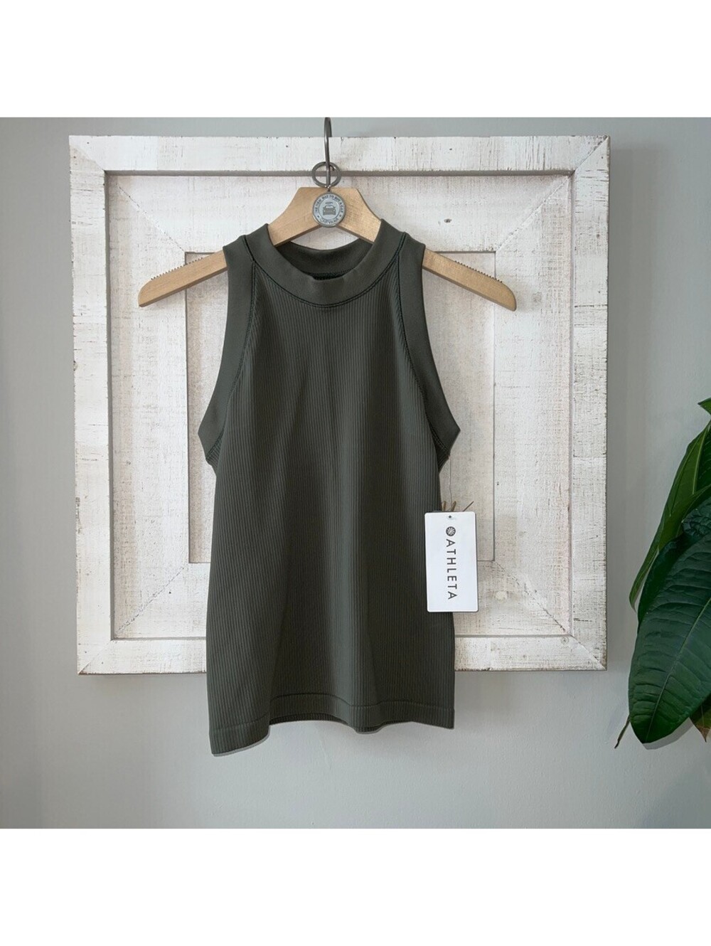 NWT Athleta Renew Racerback Tank S Laurel Olive